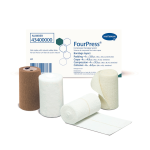 4 Layer Compression Bandage System FourPress® 4 Inch X 3-4/5 Yard, 4 Inch X 4-9/10 Yard, 4 Inch X 9-1/2 Yard, 4 Inch X 6-1/2 Yard Self-adherent / Tape Closure Tan / White NonSterile 30 to 40 mmHg