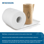 2 Layer Compression Bandage System McKesson 4 Inch X 7-1/10 Yard / 4 Inch X 6-9/10 Yard Self-adherent Closure Tan / White NonSterile 30 to 40 mmHg