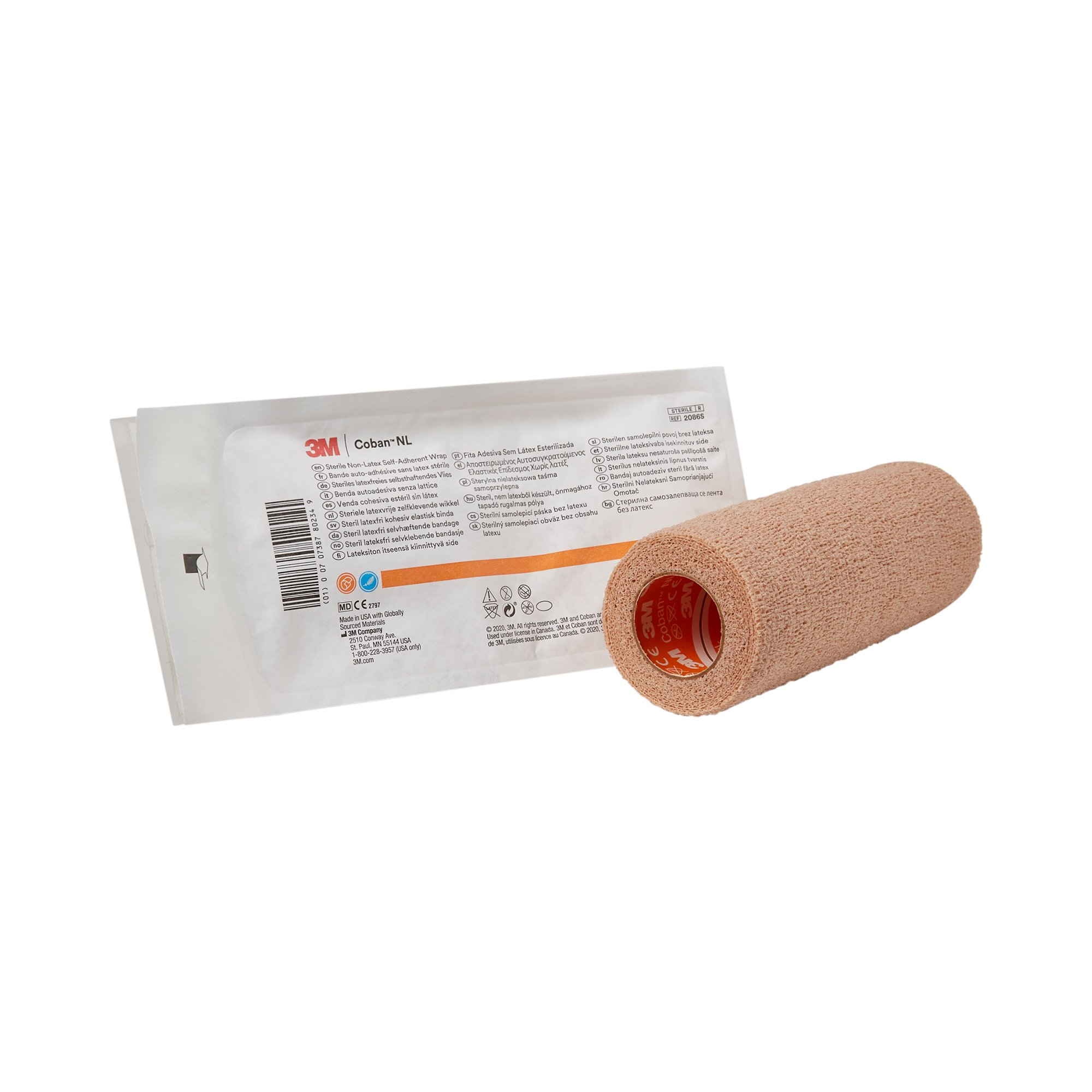Cohesive Bandage 3M™ Coban™ LF 6 Inch X 5 Yard Self-Adherent Closure Tan Sterile Standard Compression Cohesive Bandage 3M™ Coban™ LF 6 Inch X 5 Yard Self-Adherent Closure Tan Sterile Standard Compression