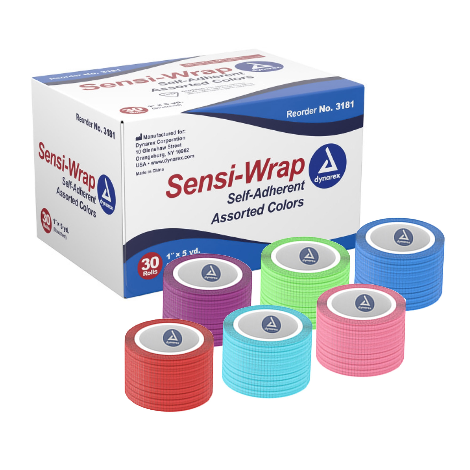 Cohesive Bandage Sensi-Wrap 1 Inch X 5 Yard Self-Adherent Closure Red / Green / Purple / Dark Blue / Pink / Light Blue NonSterile Standard Compression Cohesive Bandage Sensi-Wrap 1 Inch X 5 Yard Self-Adherent Closure Red / Green / Purple / Dark Blue / Pink / Light Blue NonSterile Standard Compression