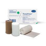 3 Layer Compression Bandage System ThreePress® 4 Inch X 3-3/10 Yard, 4 Inch X 9-3/5 Yard, 4 Inch X 6-1/2 Yard Self-adherent Closure Tan / White NonSterile 35 to 40 mmHg