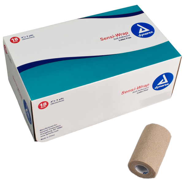 Cohesive Bandage Sensi-Wrap 4 Inch X 5 Yard Self-Adherent Closure Tan NonSterile Standard Compression