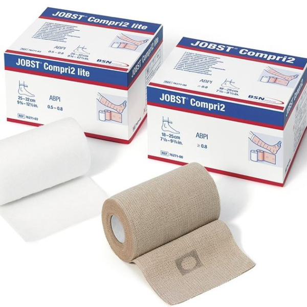 2 Layer Compression Bandage System JOBST® Compri2 9-3/4 to 12-1/2 Inch Length No Closure Tan NonSterile 40 mmHg