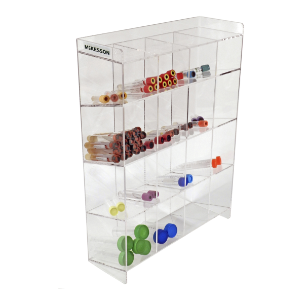 Tiered 4-Tier Tube Organizer McKesson 16 Place Accommodates Multiple Size Tubes Clear 15.5 X 5.5 X 20.75 Inch