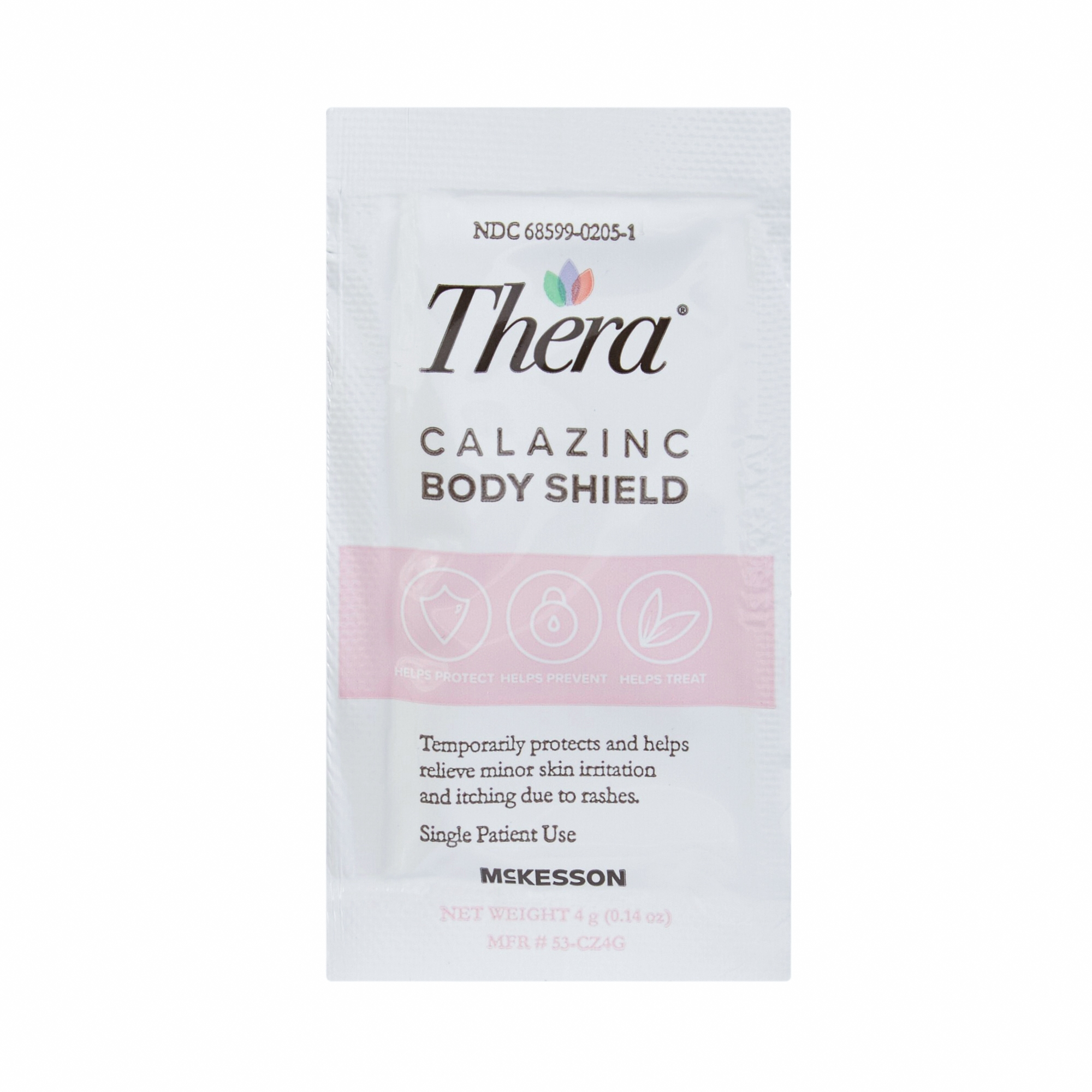 Skin Protectant Thera® Calazinc Body Shield 4 Gram Individual Packet Scented Cream