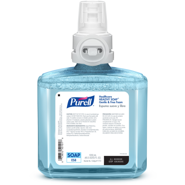 Soap Purell® Healthy Soap® Gentle & Free Foaming 1,200 mL Dispenser Refill Bottle Unscented
