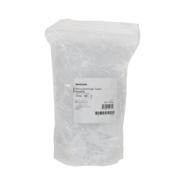 McKesson Microcentrifuge Tube Plain 1.5 mL Snap Cap Polypropylene Tube