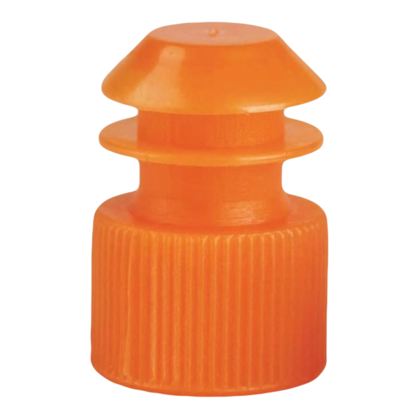 McKesson Tube Closure Polyethylene Flanged Plug Cap Orange 13 mm For Use with 13 mm Blood Drawing Tubes, Glass Test Tubes, Plastic Culture Tubes NonSterile