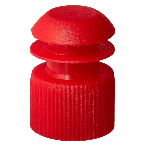 McKesson Tube Closure Polyethylene Flanged Plug Cap Red 13 mm For Use with 13 mm Blood Drawing Tubes, Glass Test Tubes, Plastic Culture Tubes NonSterile