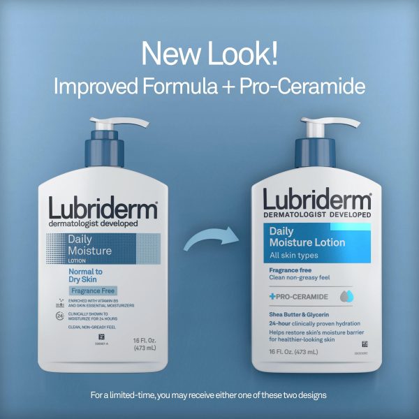 Hand and Body Moisturizer Lubriderm® 16 oz. Pump Bottle Unscented Lotion CHG Compatible