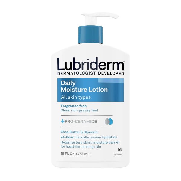 Hand and Body Moisturizer Lubriderm® 16 oz. Pump Bottle Unscented Lotion CHG Compatible