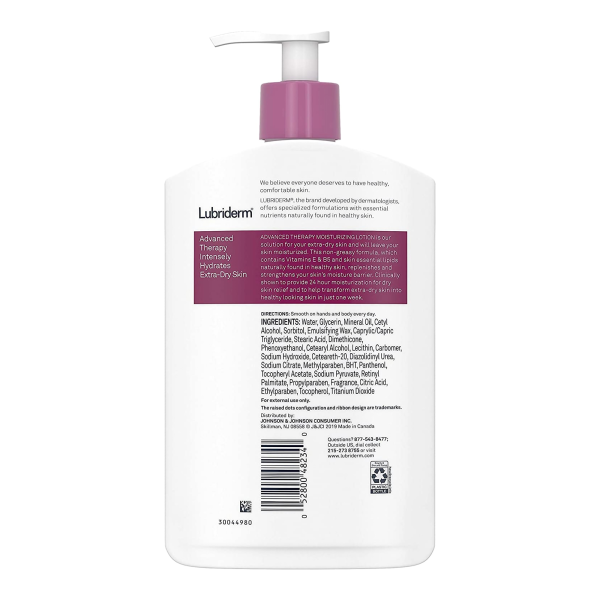Hand and Body Moisturizer Lubriderm® Advanced Therapy 16 oz. Pump Bottle Unscented Lotion