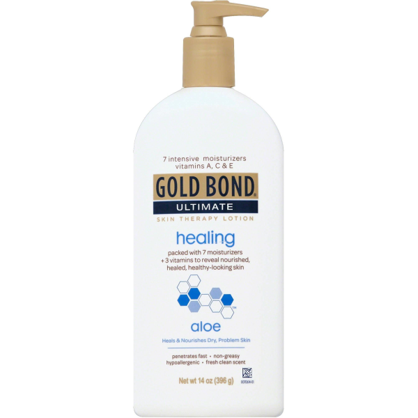 Hand and Body Moisturizer Gold Bond® Healing with Aloe 14 oz. Pump Bottle Scented Lotion