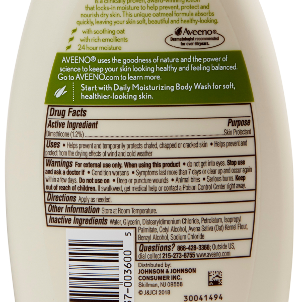 Hand and Body Moisturizer Aveeno® 12 oz. Pump Bottle Unscented Lotion