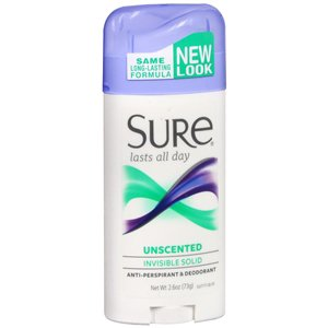 Antiperspirant / Deodorant Sure® Solid 2.6 oz. Unscented