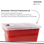 Sharps Container McKesson Prevent® Red Base 13-3/4 W X 13-3/4 D X 14 H Inch Horizontal / Vertical Entry 8 Gallon