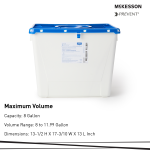 Pharmaceutical Waste Container McKesson Prevent® White Base 13-1/2 H X 17-3/10 W X 13 L Inch Vertical Entry 8 Gallon