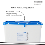 Pharmaceutical Waste Container McKesson Prevent® White Base 24-3/5 H X 17-3/10 W X 13 L Inch Vertical Entry 18 Gallon