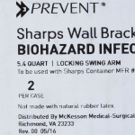 Sharps Container Bracket McKesson Prevent® 9.36 H x 10 W x 4.35 D Inch Plastic Wall Mount Locking