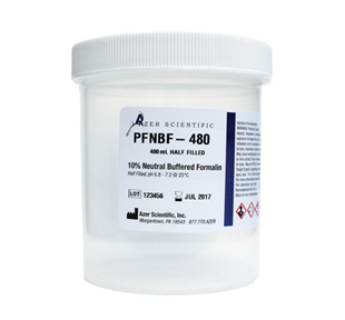 Prefilled Formalin Container 240 mL Fill in 480 mL (16 oz.) Screw Cap Warning Label NonSterile