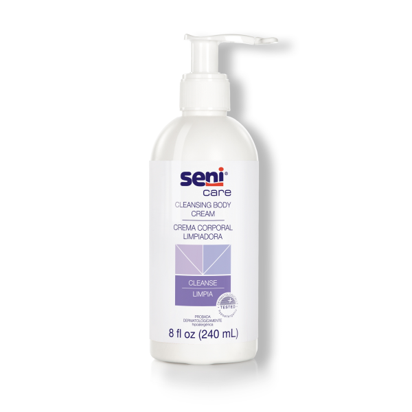 Rinse-Free Body Wash Seni® Care Cream 8 oz. Pump Bottle Light Scent