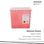 Sharps Container McKesson Prevent® Translucent Red Base 9-1/4 H X 10 W X 6 D Inch Horizontal Entry 2 Gallon