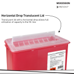 Sharps Container McKesson Prevent® Translucent Red Base 9-1/4 H X 10 W X 6 D Inch Horizontal Entry 2 Gallon