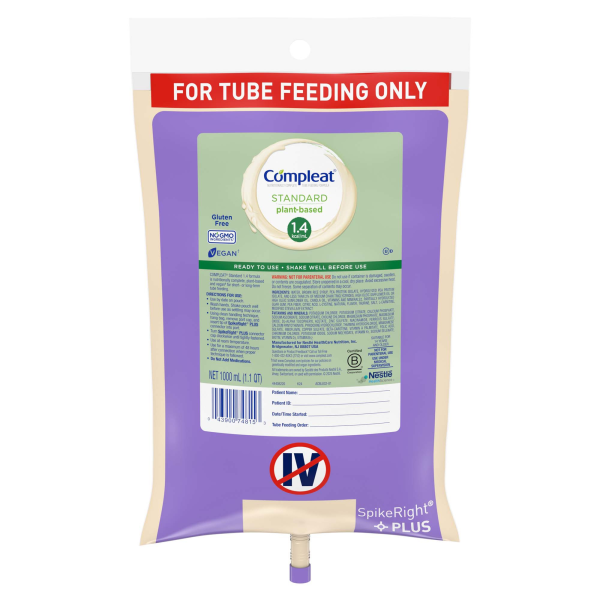 Tube Feeding Formula Compleat® Standard 1.4 Cal Vanilla Flavor Liquid 1000 mL Ready to Hang Prefilled Container