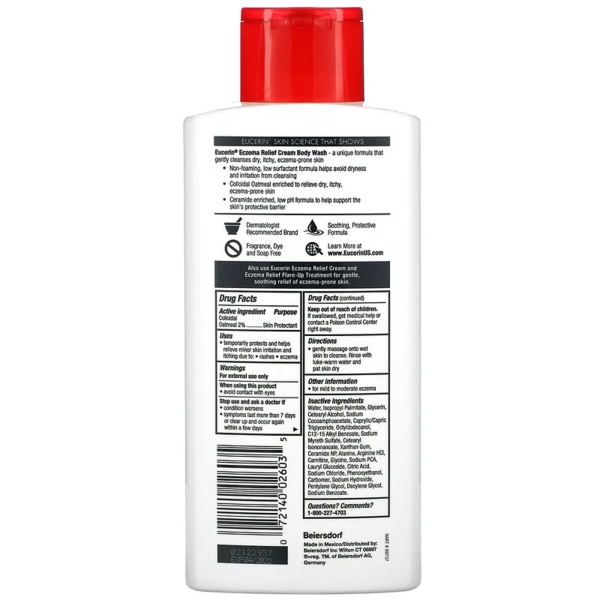 Body Wash Eucerin® Eczema Relief Cream 13.5 oz. Bottle Unscented