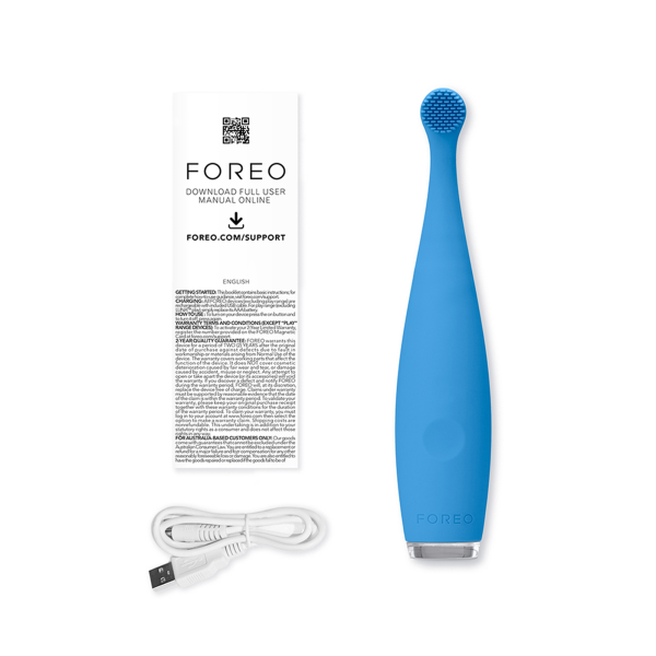 Sonic Toothbrush ISSA™ baby Bubble Blue Dino Ages Birth to 4 Years Silicone