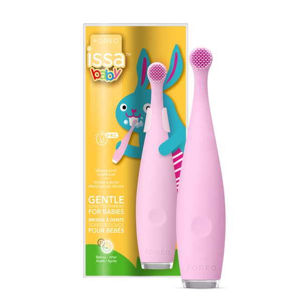 Sonic Toothbrush ISSA™ baby Pearl Pink Bunny Ages Birth to 4 Years Silicone