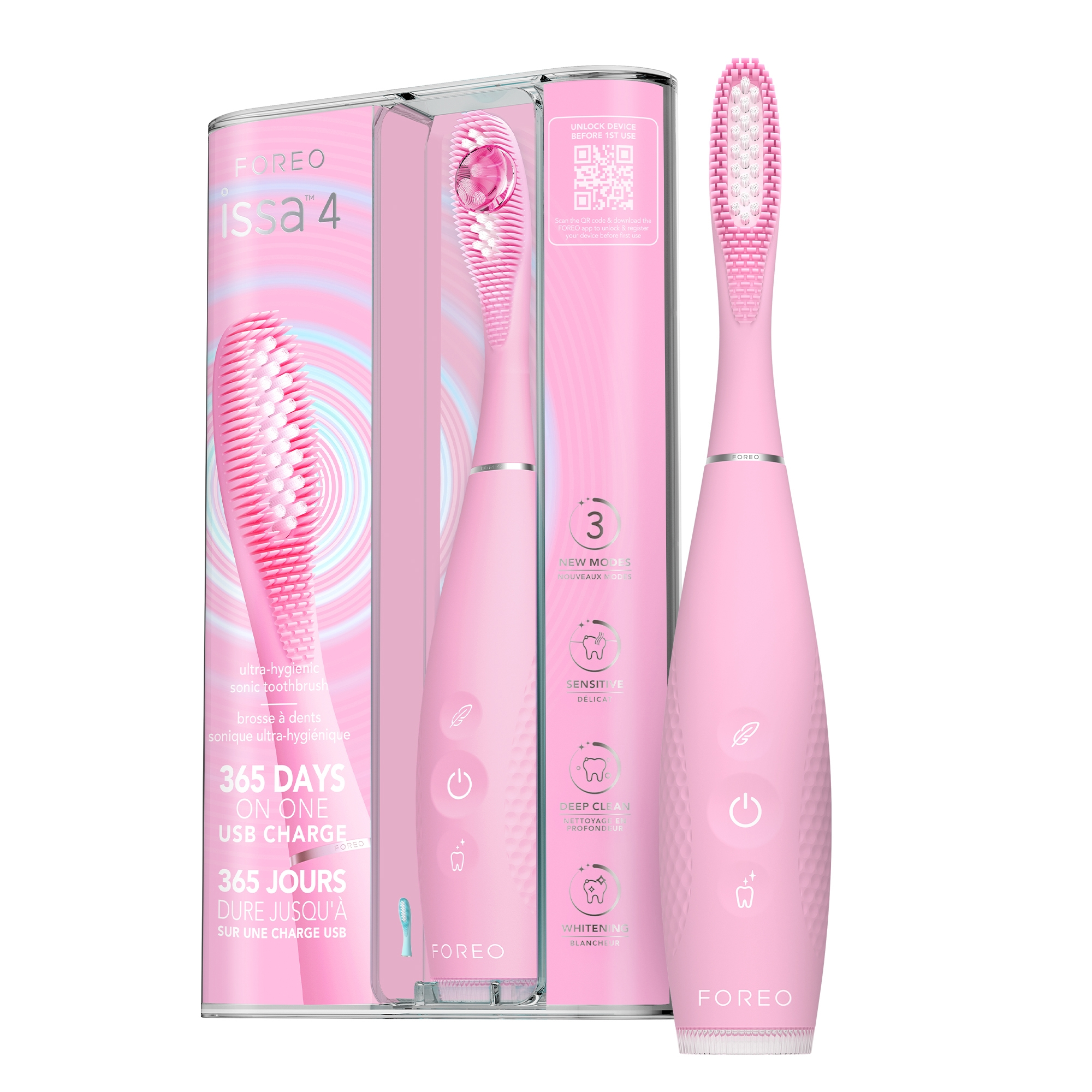 Sonic Toothbrush issa™ 4 Pearl Pink Adult Silicone