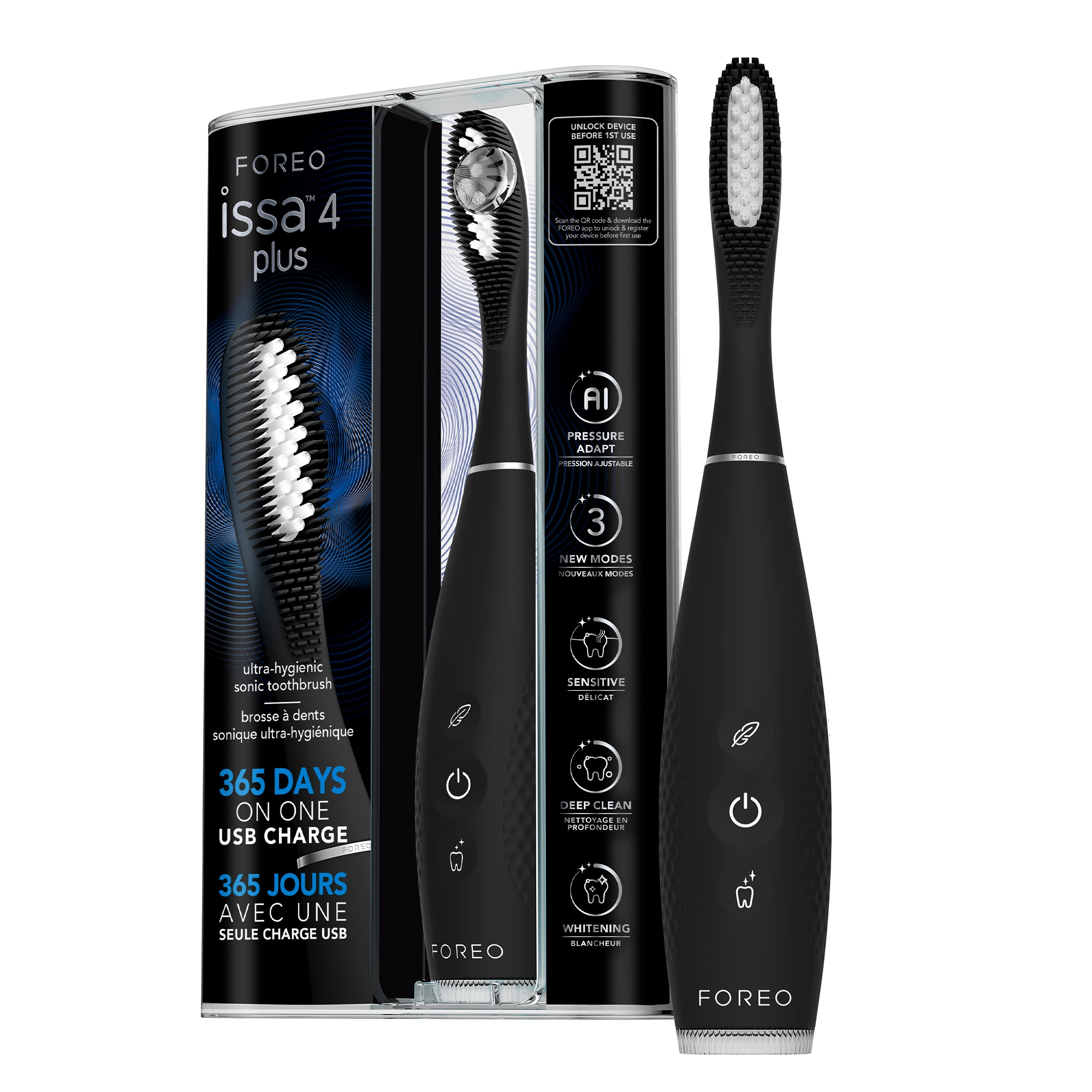 Sonic Toothbrush issa™ 4 Plus Black Adult Polymer