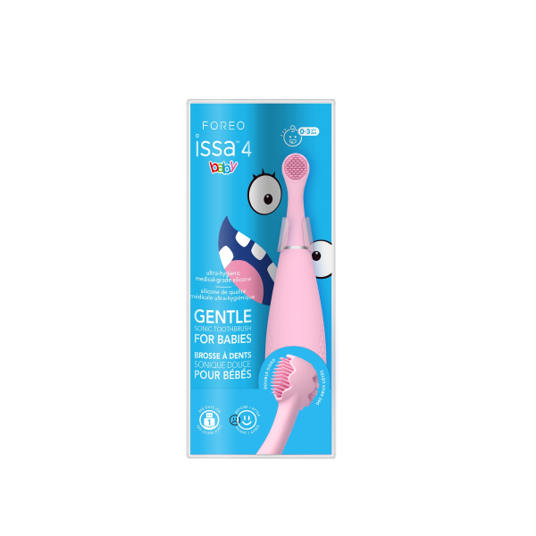 Sonic Toothbrush issa™ 4 baby Pearl Pink Bunny Ages Birth to 3 Years Silicone