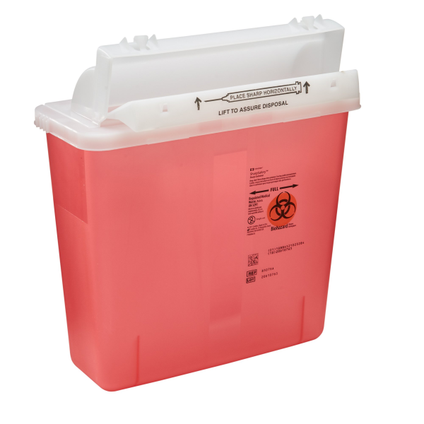 Sharps Container SharpStar™ In-Room™ Translucent Red Base 12-1/2 H X 5-1/2 D X 10-3/4 W Inch Horizontal Entry 1.25 Gallon