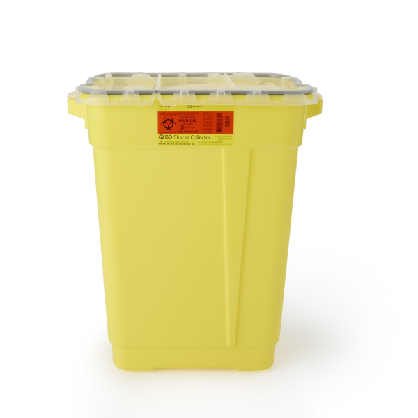Chemotherapy Waste Container BD™ Yellow Base 23-1/2 H X 20 W X 14-3/4 D Inch Vertical Entry 17 Gallon
