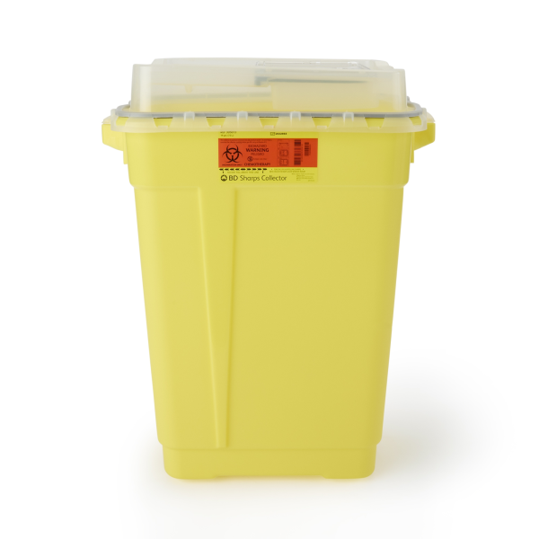 Chemotherapy Waste Container BD™ Yellow Base 26-1/4 H X 20 W X 14-3/4 D Inch Vertical Entry 19 Gallon