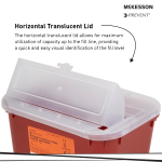 Sharps Container McKesson Red Base 5 H X 10 W X 7 D Inch Horizontal Entry 1 Gallon