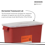 Sharps Container McKesson Red Base 13-1/2 H X 12-1/2 W X 6 D Inch Horizontal Entry 3 Gallon