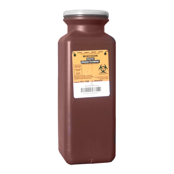 Sharps Container McKesson Red Base 10 H X 3-1/2 W X 3-1/2 D Inch Vertical Entry 0.425 Gallon