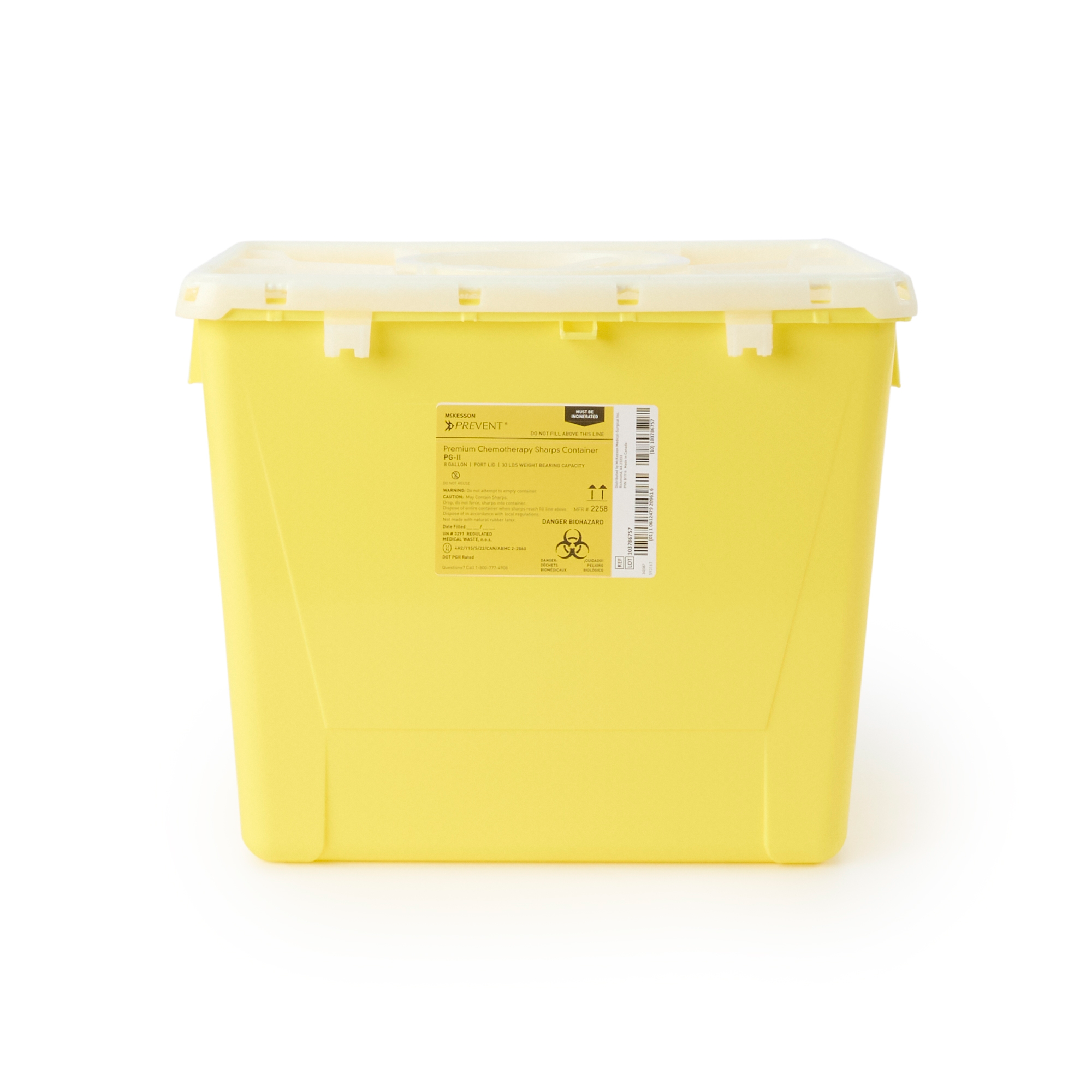 Chemotherapy Waste Container McKesson Prevent® Yellow Base 13-1/2 H X 17-3/10 W X 13 L Inch Vertical Entry 8 Gallon Chemotherapy Waste Container McKesson Prevent® Yellow Base 13-1/2 H X 17-3/10 W X 13 L Inch Vertical Entry 8 Gallon