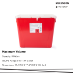 Sharps Container McKesson Prevent® Red Base 13-1/2 H X 17-3/10 W X 13 L Inch Vertical Entry 8 Gallon