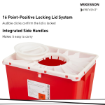 Sharps Container McKesson Prevent® Red Base 20-4/5 H X 17-3/10 W X 13 L Inch Vertical Entry 12 Gallon