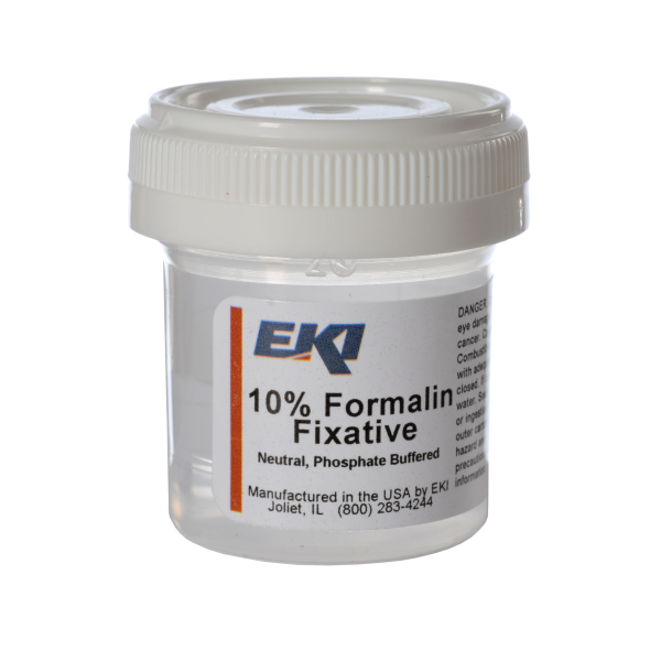 Prefilled Formalin Container 10 mL Fill in 20 mL (0.67 oz.) Screw Cap Warning Label / Patient Information NonSterile