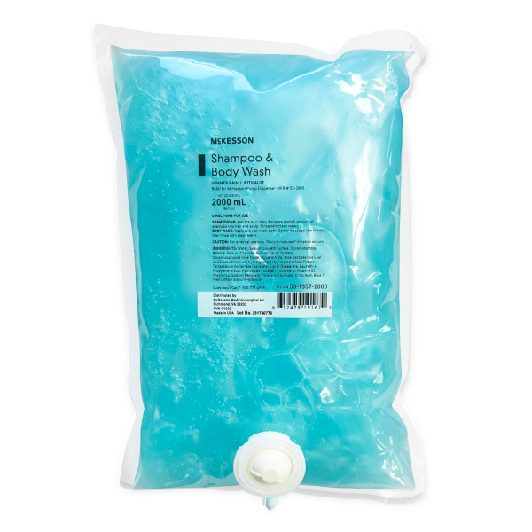 Shampoo and Body Wash McKesson 2,000 mL Dispenser Refill Bag Summer Rain Scent