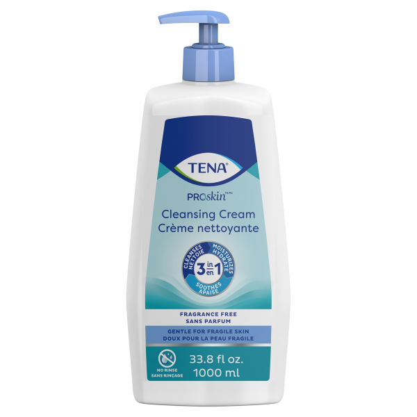 Rinse-Free Body Wash TENA® ProSkin™ Cream 33.8 oz. Pump Bottle Unscented