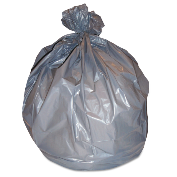 Trash Bag Right Sack® System 56 gal. 1.6 mil 44 X 55 Inch Gray Gusset Seal Bottom Flat Pack