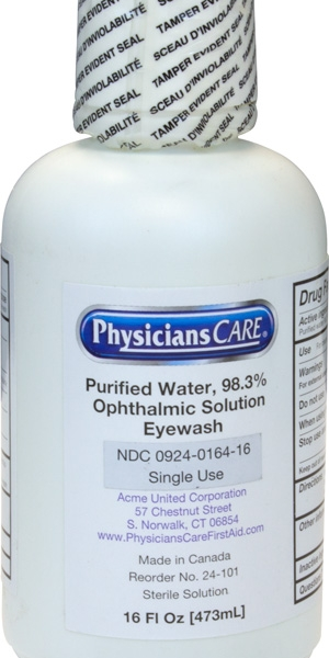Eyewash Solution The Safety Zone® Eye Cup 16 oz. Bottle