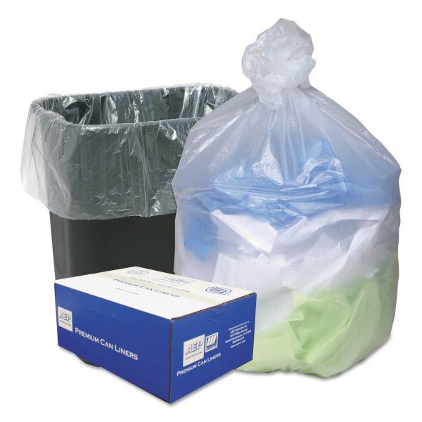 Trash Bag Ultra® Plus 16 gal. 8 Mic. 24 X 33 Inch Natural Medium Duty Star Seal Bottom Coreless Roll