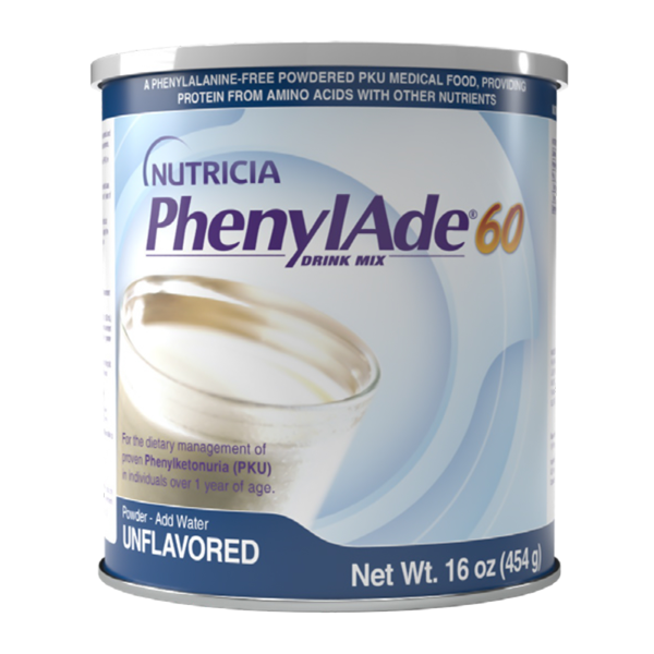 Oral Supplement PhenylAde®60 Unflavored Powder 16 oz. / 454 Gram Canister